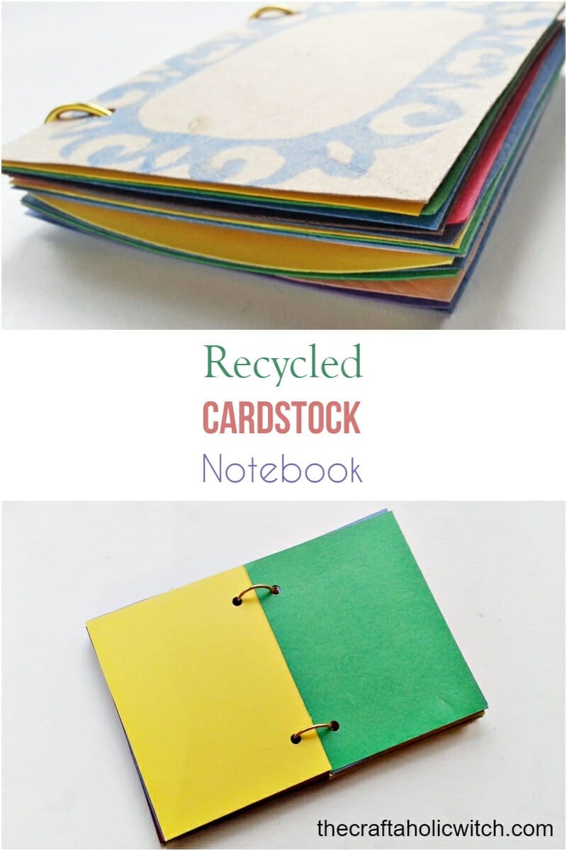 recycled cardstock long image - DIY Recycled Cardstock Notebook