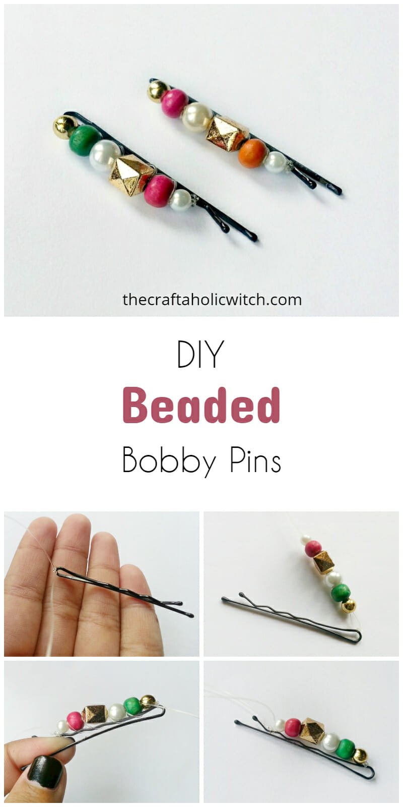 beaded bobby pins pin image - DIY Beaded Bobby Pins
