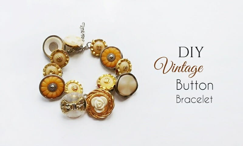 button bracelet featured image - DIY Vintage Button Bracelet