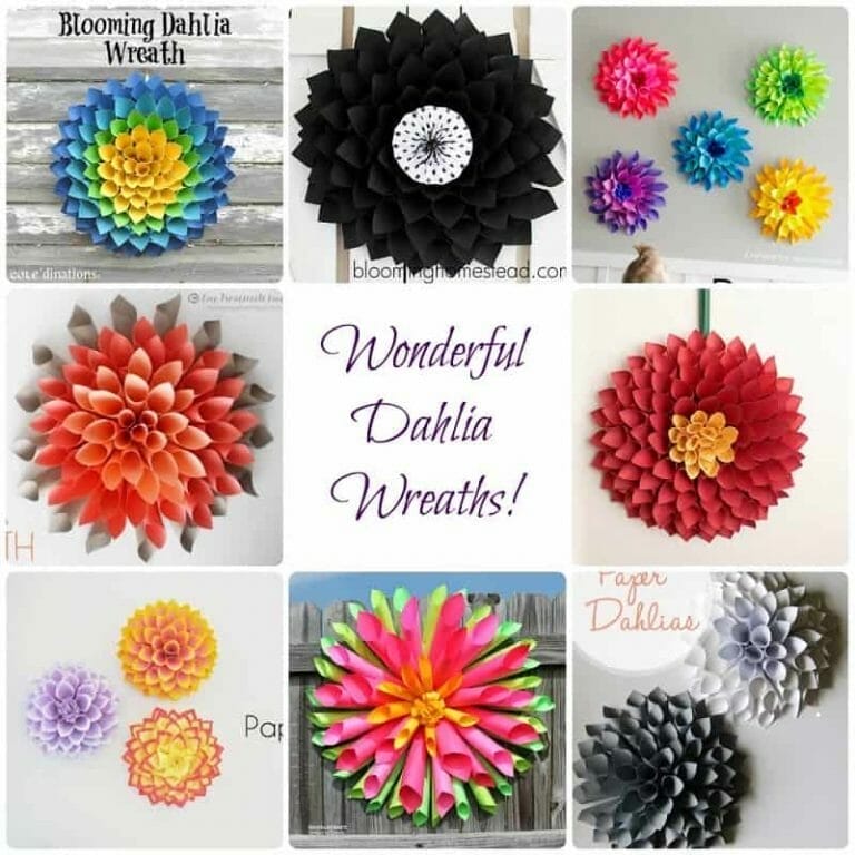 7 Wonderful Paper Dahlia Wreaths You can DIY Anytime