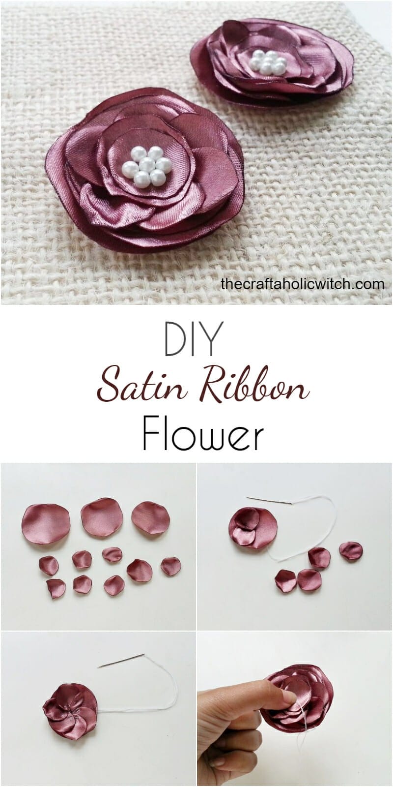 how to make ribbon roses