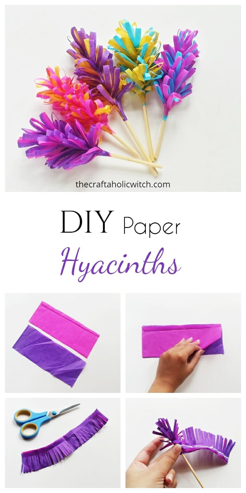 tissue paper hyacinths pin image - DIY Tissue Paper Hyacinth