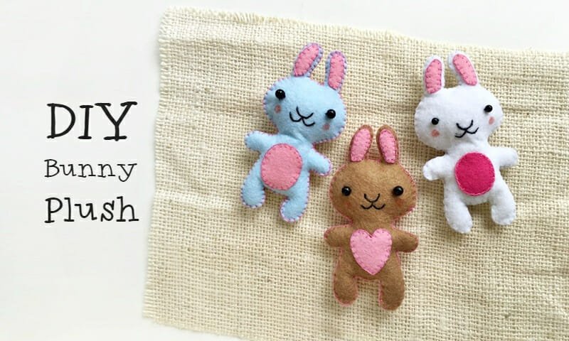 Felt bunny plush with free pattern
