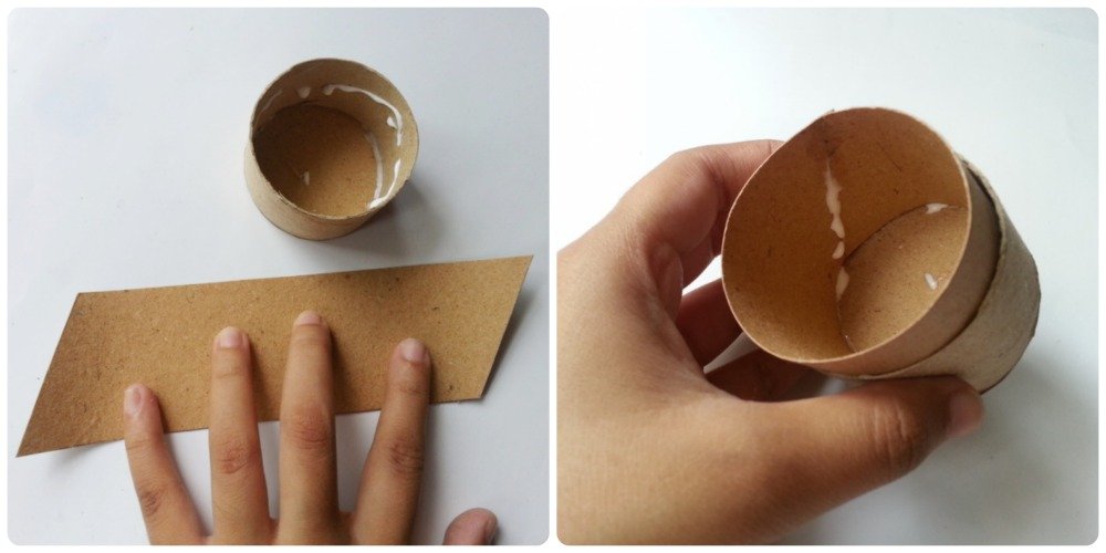 How to make tissue paper roll box step 3