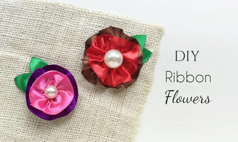 DIY Ribbon Flowers (Easy 5 Steps Tutorial)