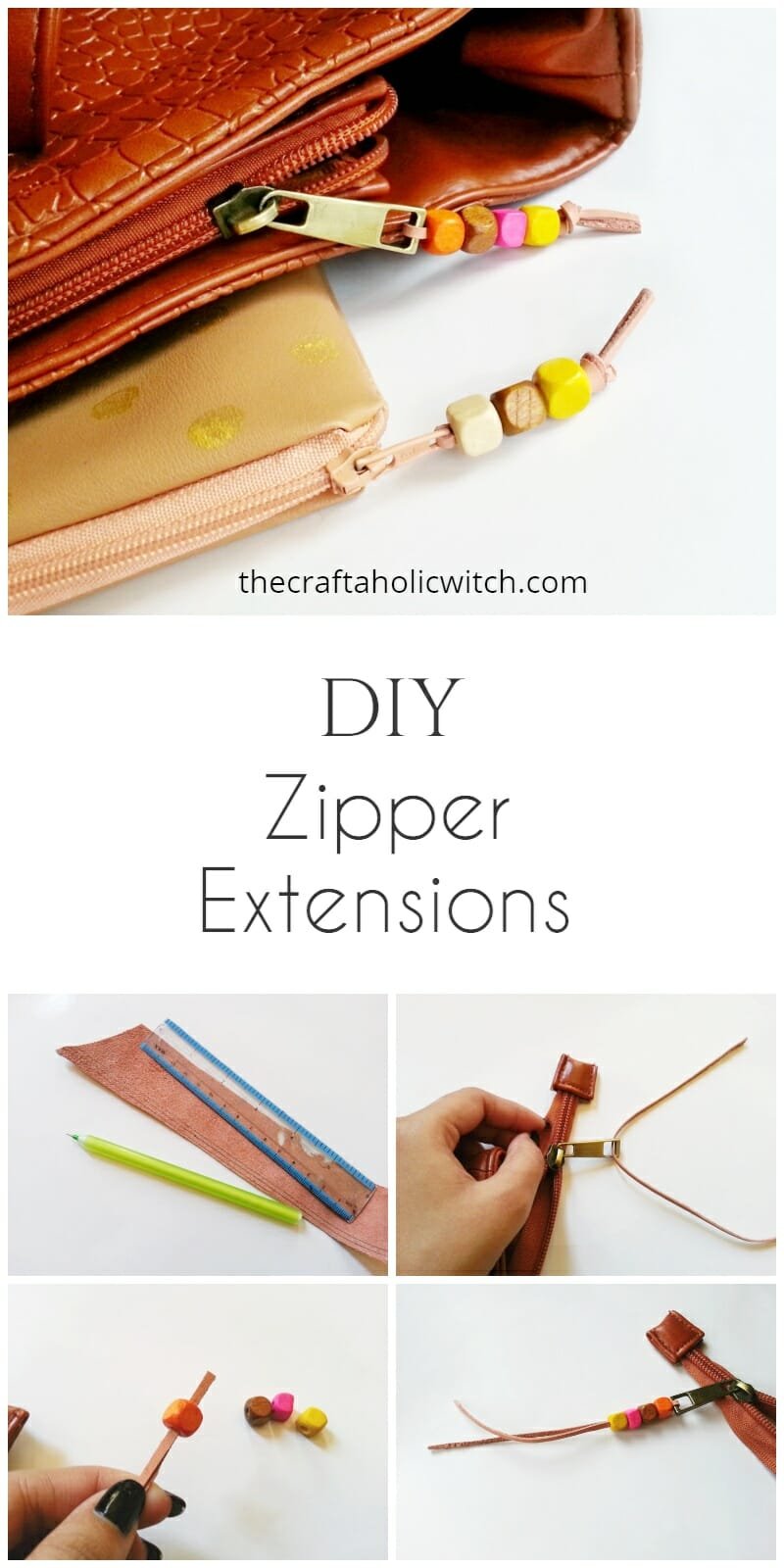 zipper extensions pin image - DIY Leather Zipper Extensions