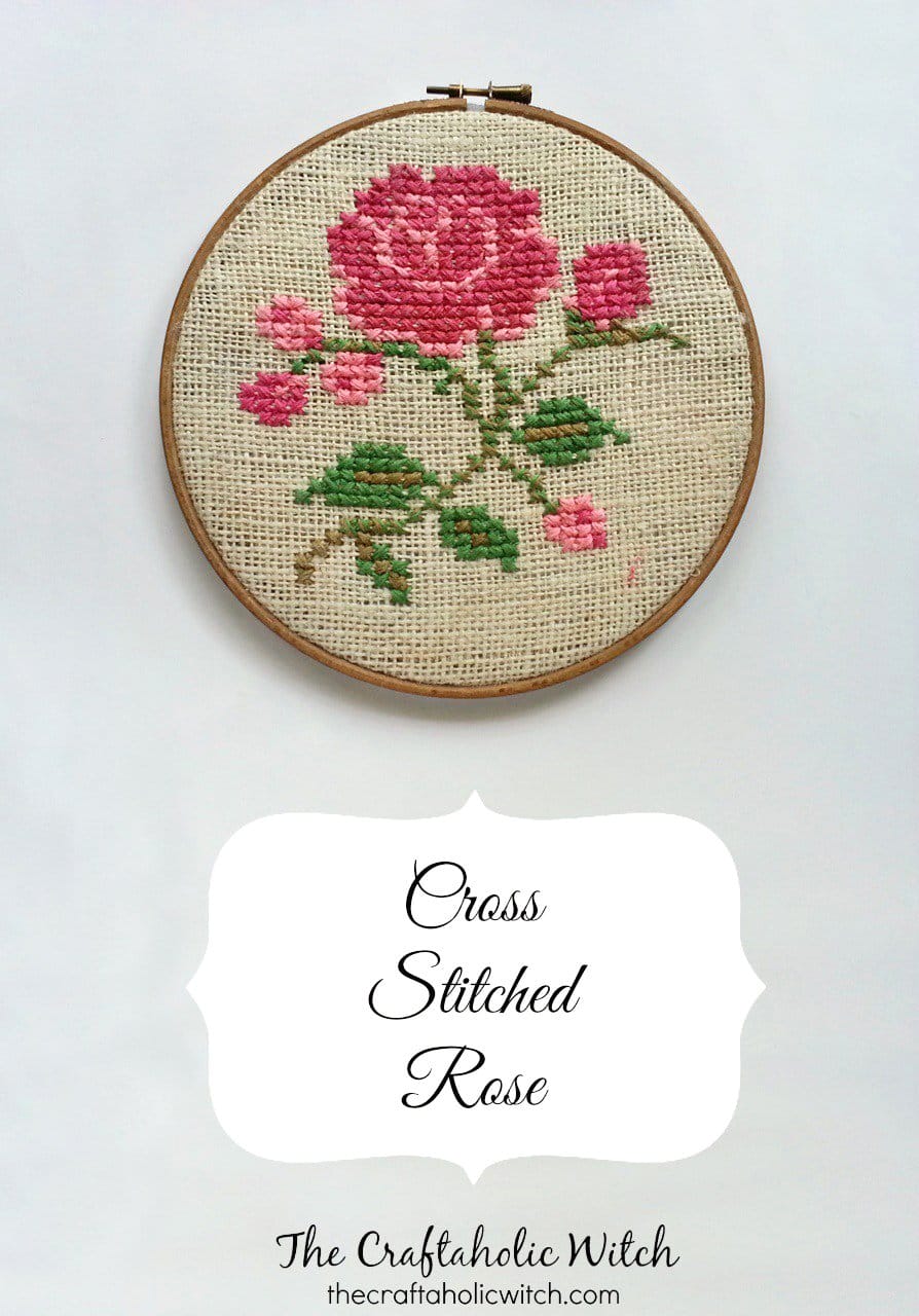 Cross Stitched Rose Wall Art