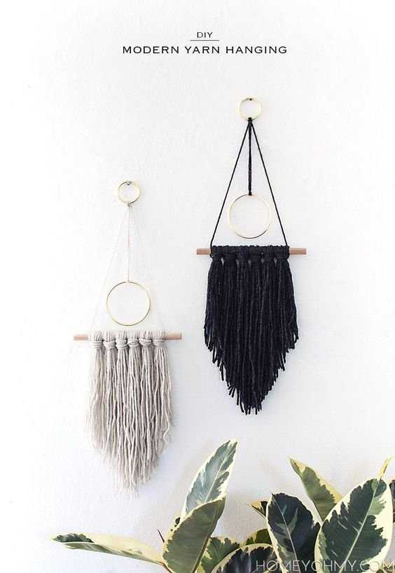 homeyohmy - 12 Beautiful DIY Modern Yarn Hanging