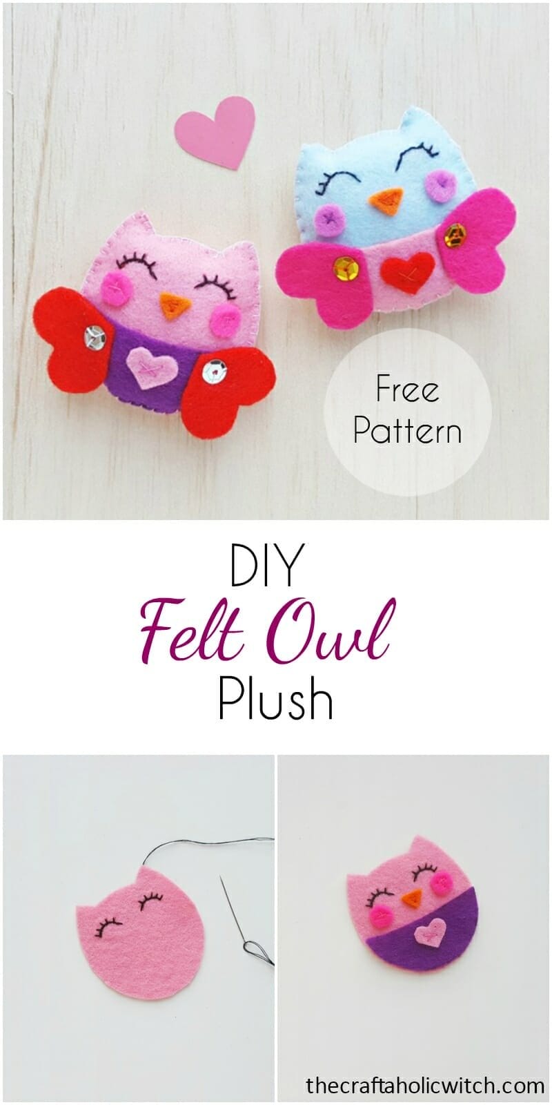 DIY Cute Felt Owl Plush (with Free Felt Owl Pattern)