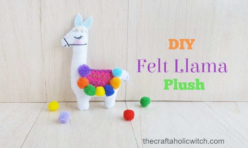 Felt Llama Plush Stitched Animal Pattern