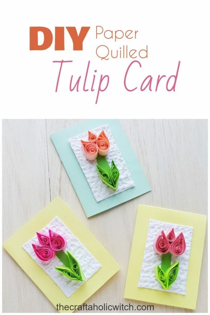 Quilled tulip paper craft