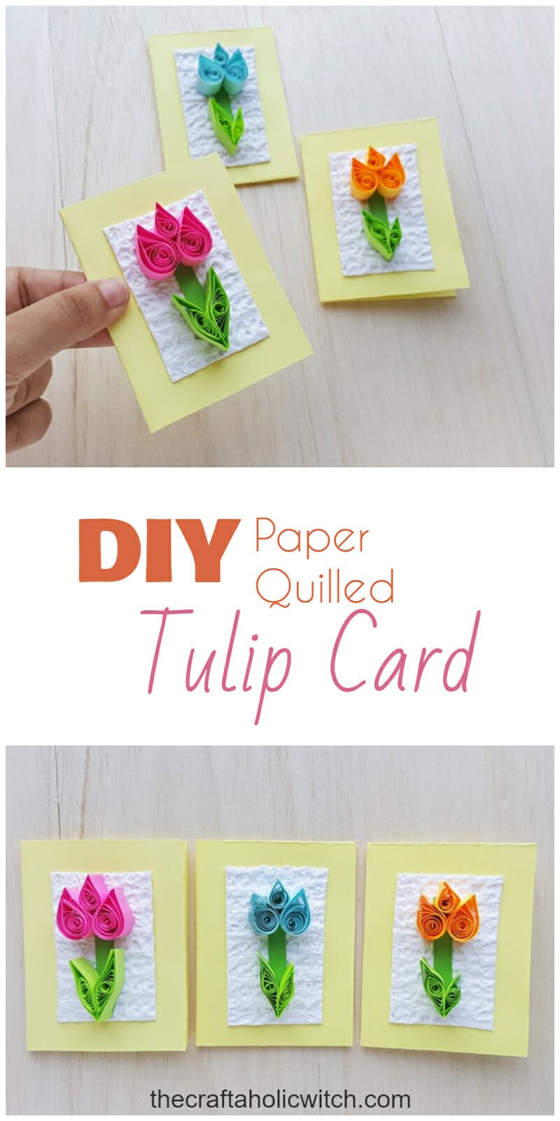 Paper Quilling Tulips - Paper Craft for Spring * Moms and Crafters