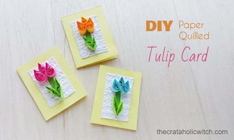 Quilled tulip paper craft