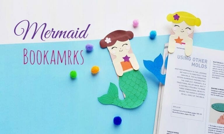 DIY Cute Mermaid Bookmarks (Free Template)