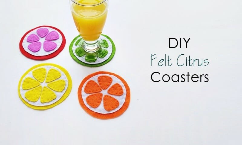 fruit coasters main image - Easy Felt Coasters DIY Tutorial for Beginners