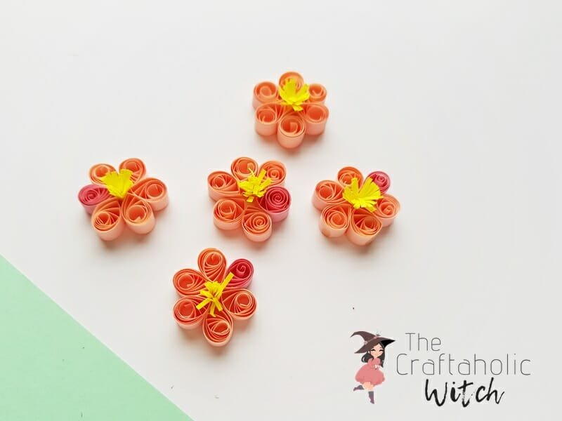 quilled cherry blossoms