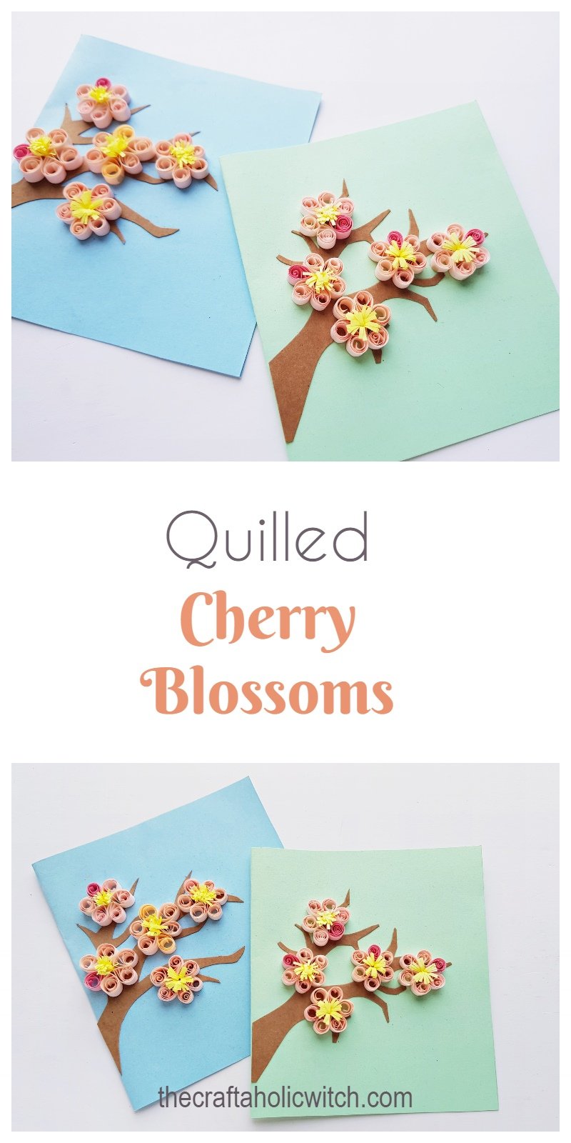 quilled cherry blossoms