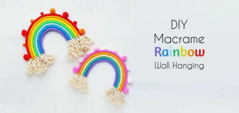 DIY Macrame Rainbow Wall Hanging
