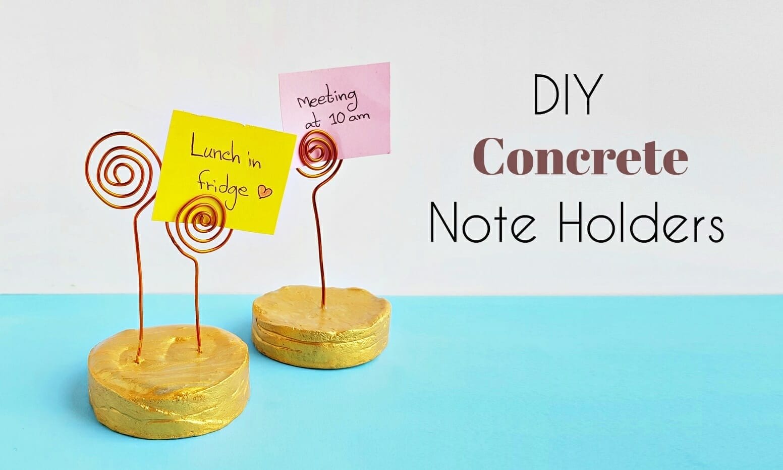note holders concrete main - DIY Picture/Note Holder with Wire and Concrete