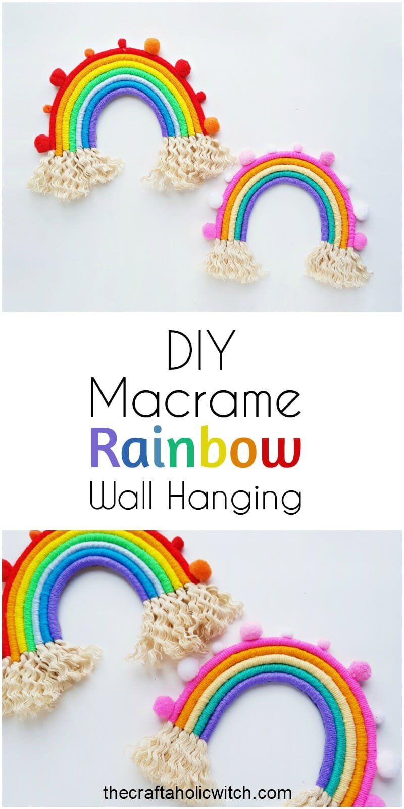 how to make macrame rainbow wall hanging