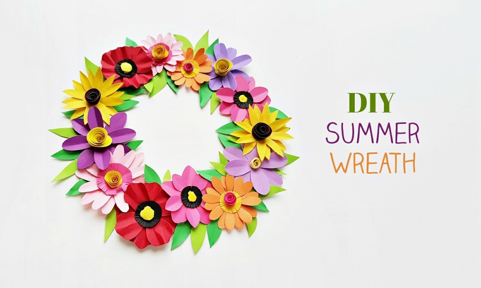 wreath main image - DIY Beautiful Paper Flower Wreath