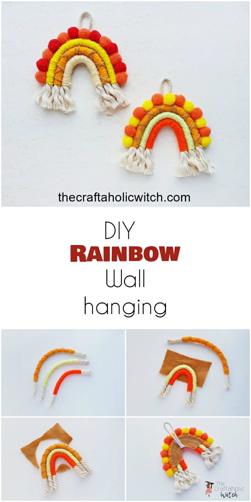 DIY rainbow wall hanging