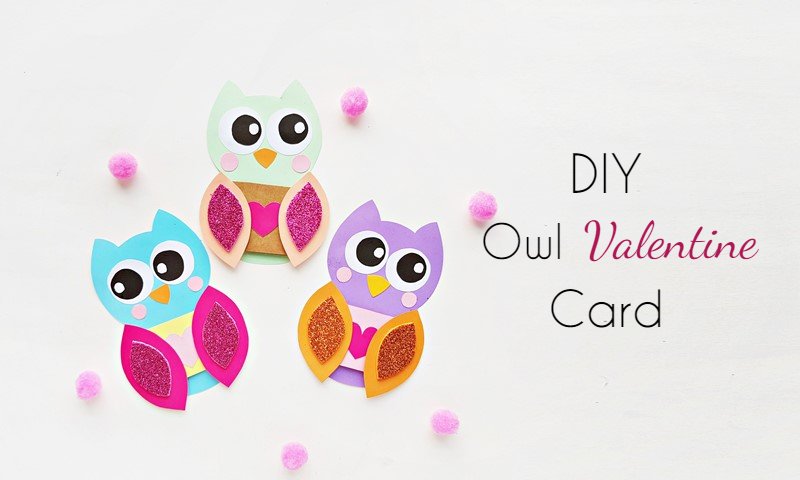 DIY owl valentine card