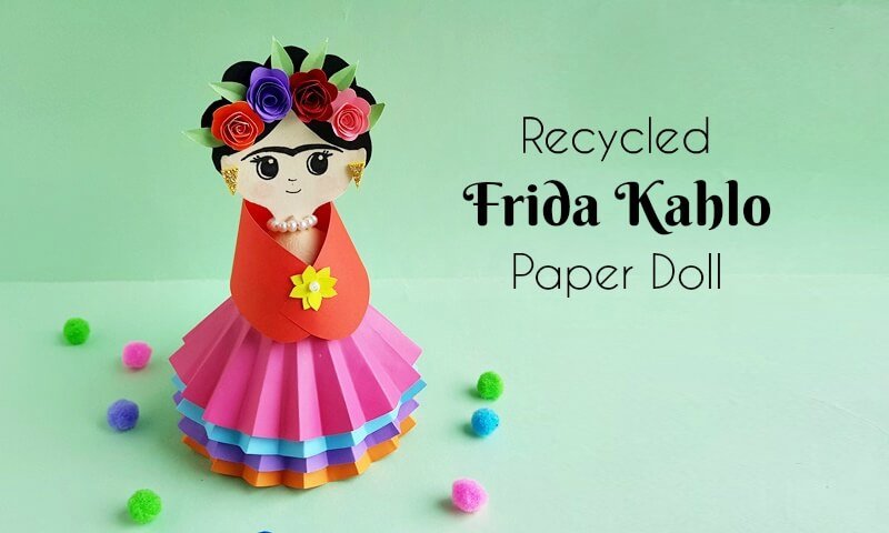 Frida doll main image - DIY Frida Kahlo Paper Doll