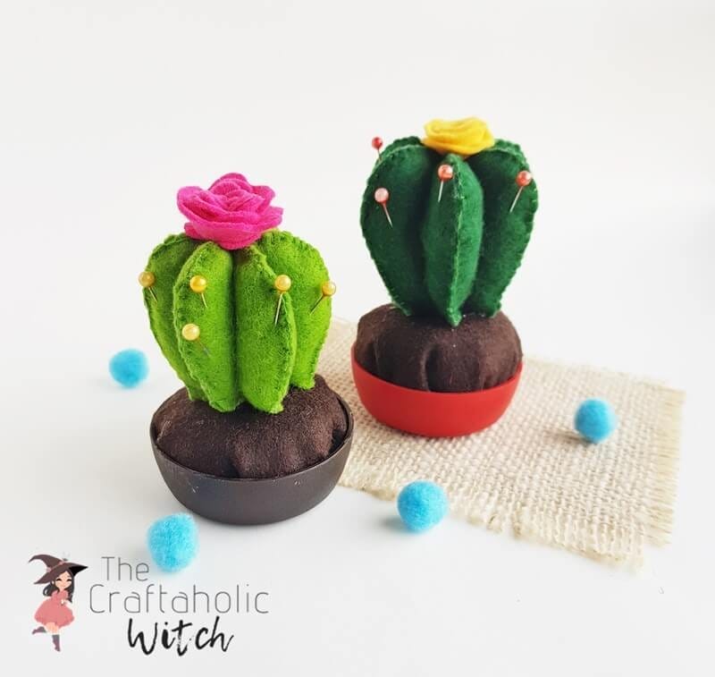 DIY cactus pincushion