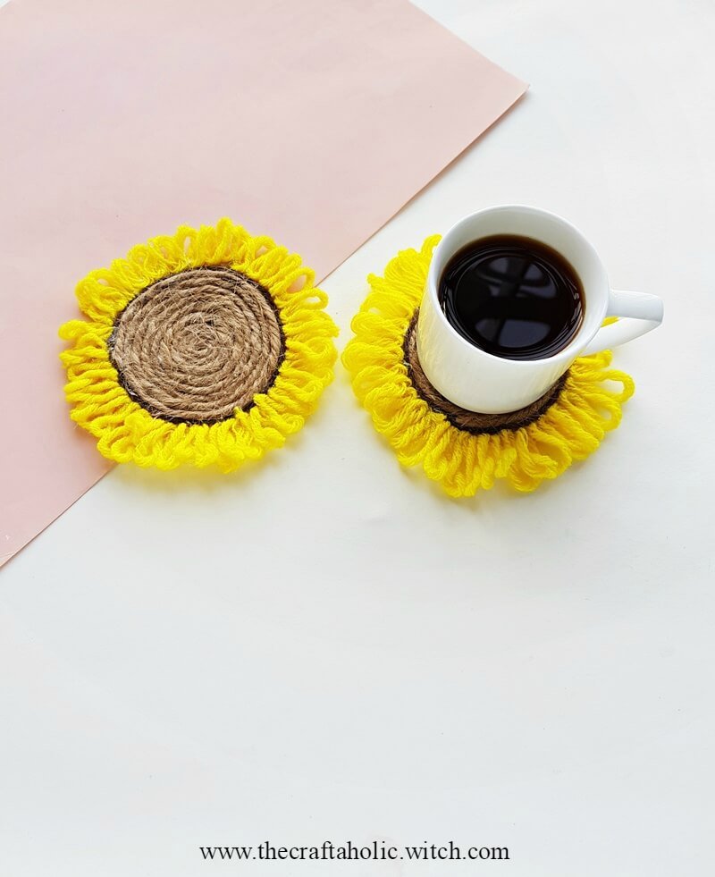 Blog Long Image - DIY Sunflower Coasters ( Easy Step by Step Tutorial)