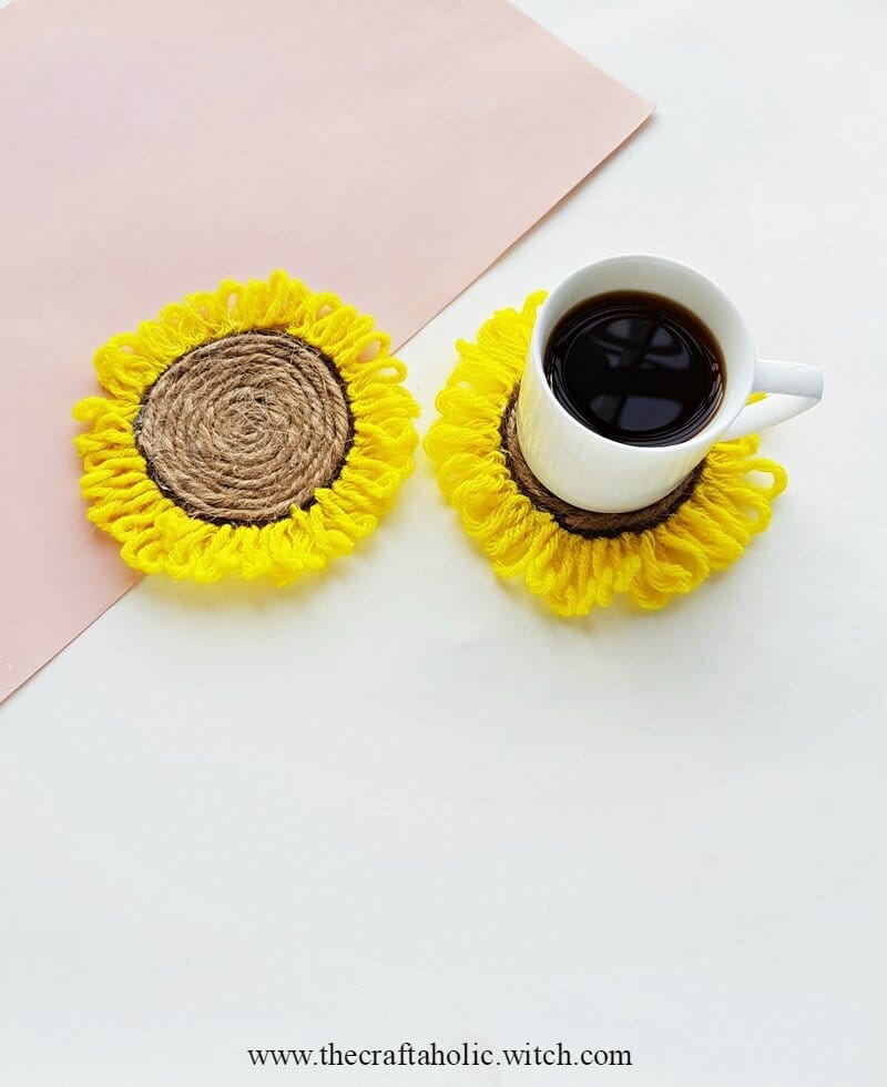DIY Sunflower Coasters ( Easy Step by Step Tutorial)