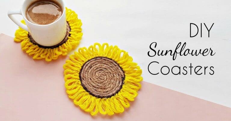 DIY Sunflower Coasters ( Easy Step by Step Tutorial)