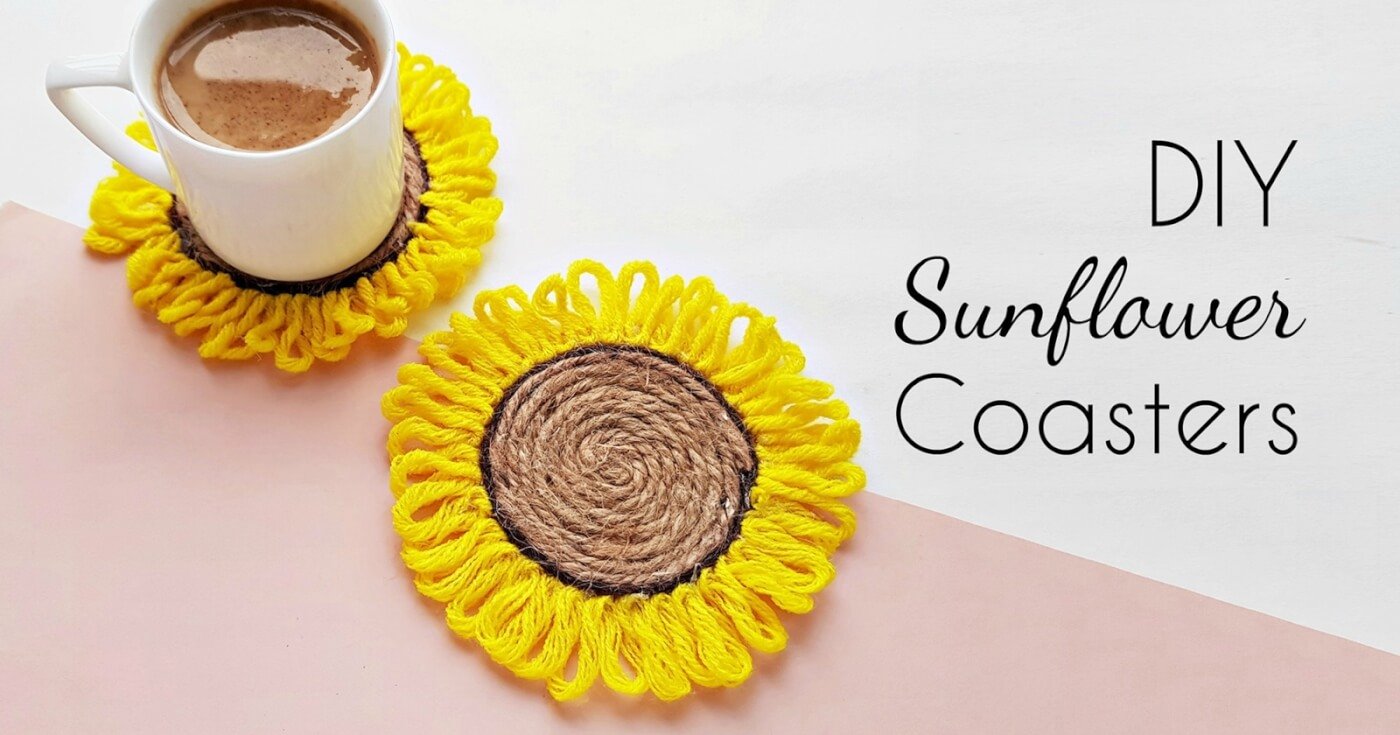 DIY sunflower coasters