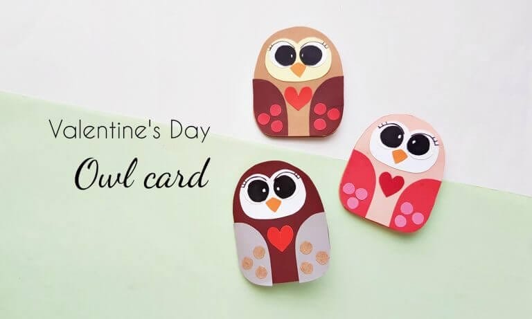 DIY Cute Owl Valentine Card (With Free Printable Template)