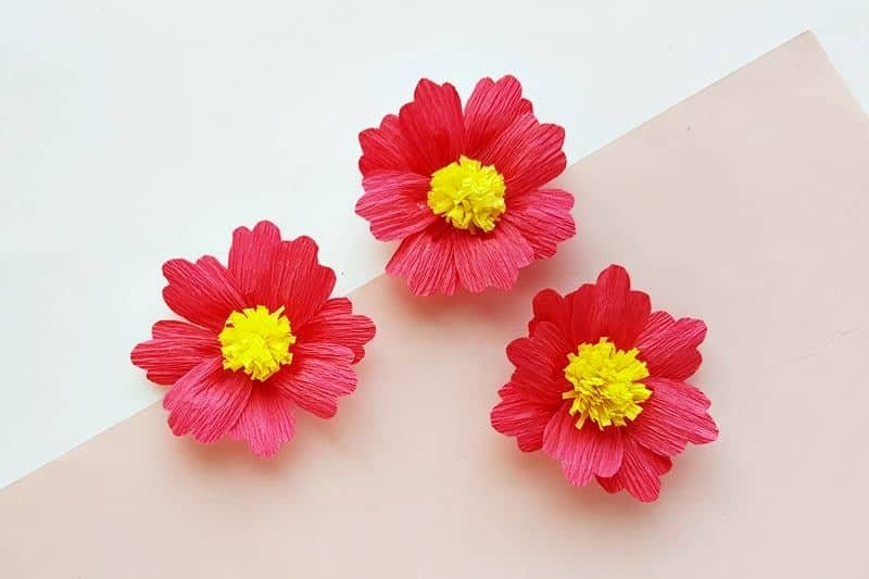 Crepe Paper Cosmos Finals 1 - How to Make Small Paper Flowers (Cosmos)