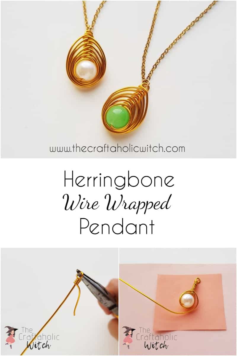 paper rose finals 1 - How to Wire Wrap a Bead & Make Pendant (Herringbone Wrap)