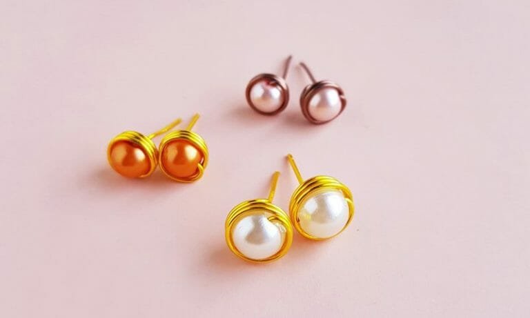 How to Make Stud Earrings with Wire and Beads (With Video)