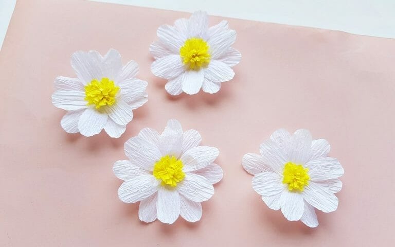 How to Make Paper Daisy Flowers (Free Printable Template)