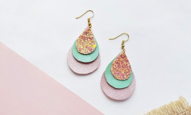 How to Make Leather Earrings (Teardrop Style) +Free Template