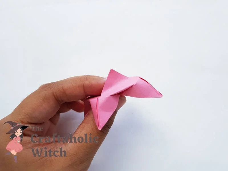 Folding origami lotus step 11