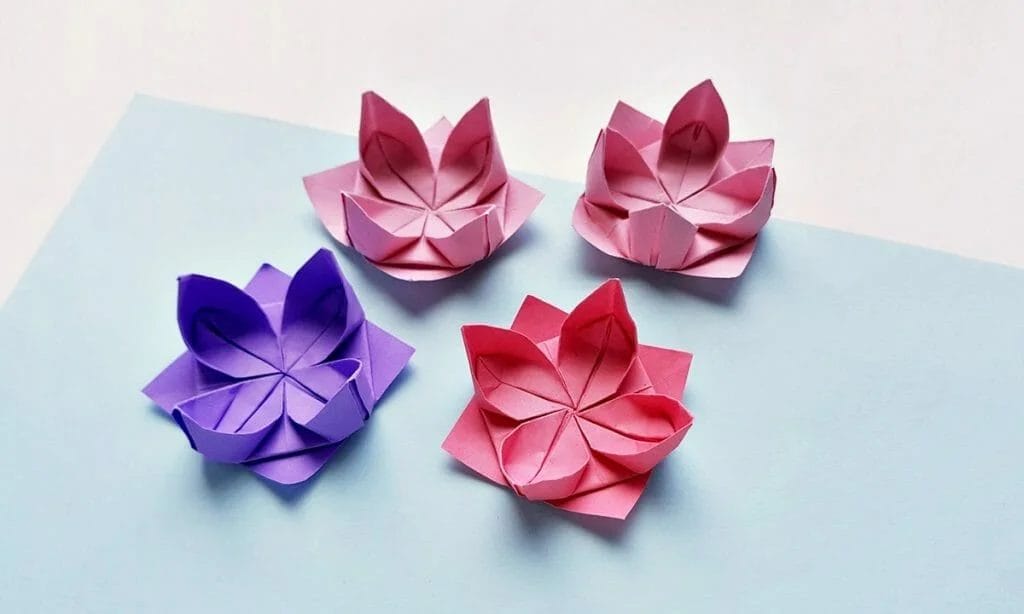 making origami lotus