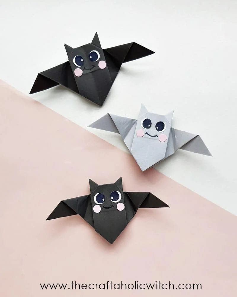 jak vyrobit origami netopýry s řemeslným papírem