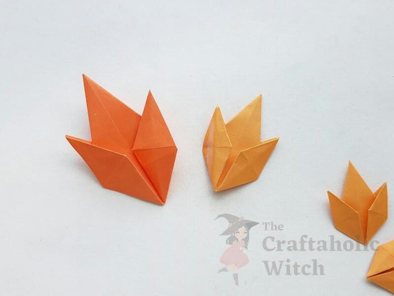 Folding origami maple leaf: Step 13