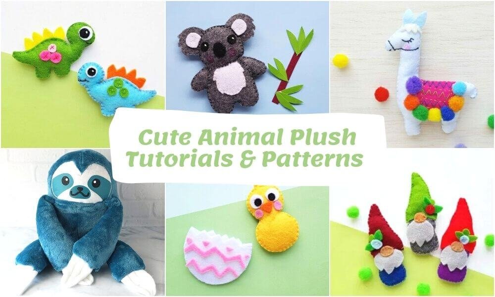 12 Free Stuffed Animal Plush Patterns with Easy DIY Tutorial