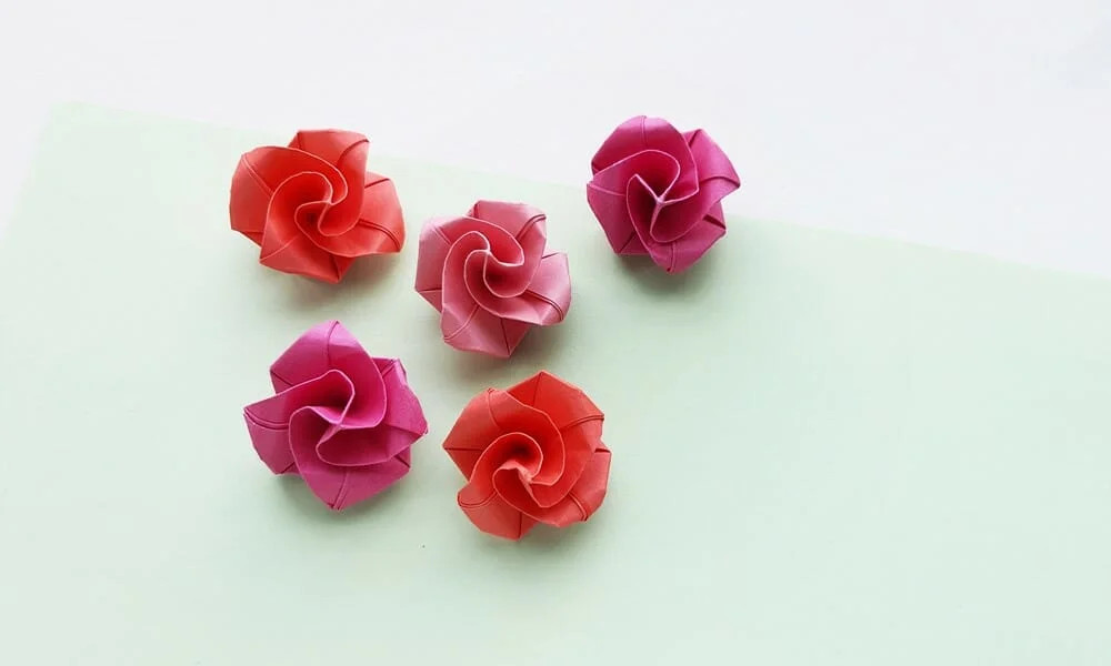 How To Make Easy Origami Rose In Bloom Folding Instruction