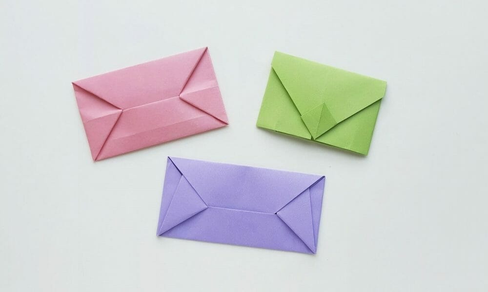3 easy ways of folding origami envelopes no glue video the craftaholic witch