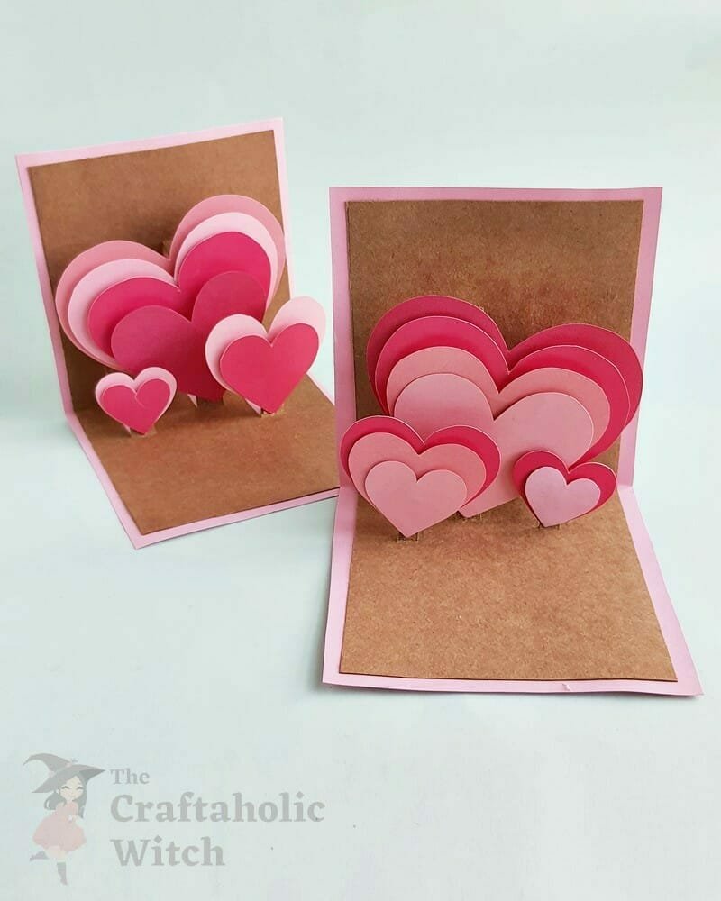How to Make Heart Shape Valentine Pop Up Card - DIY !!! Easy Heart Shape  Card: Valentine DIYs !!! 