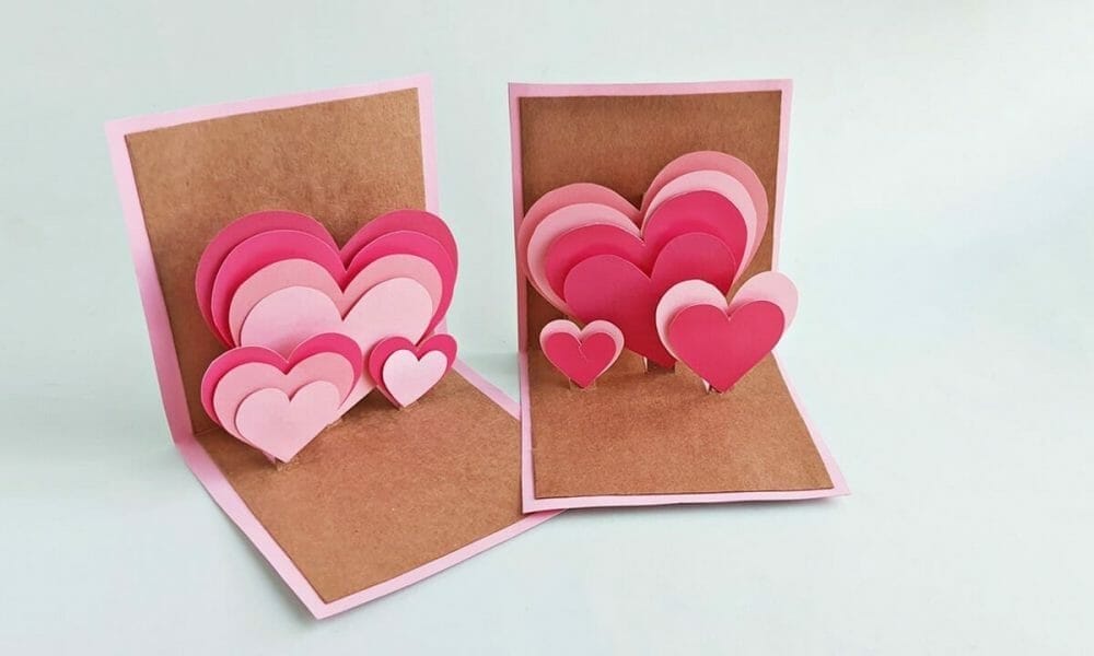 How To Make Heart Pop Up Valentine Cards Free Template Diy Craft Tutorials