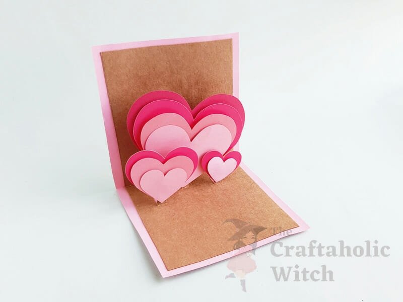 how to make a heart pop up card