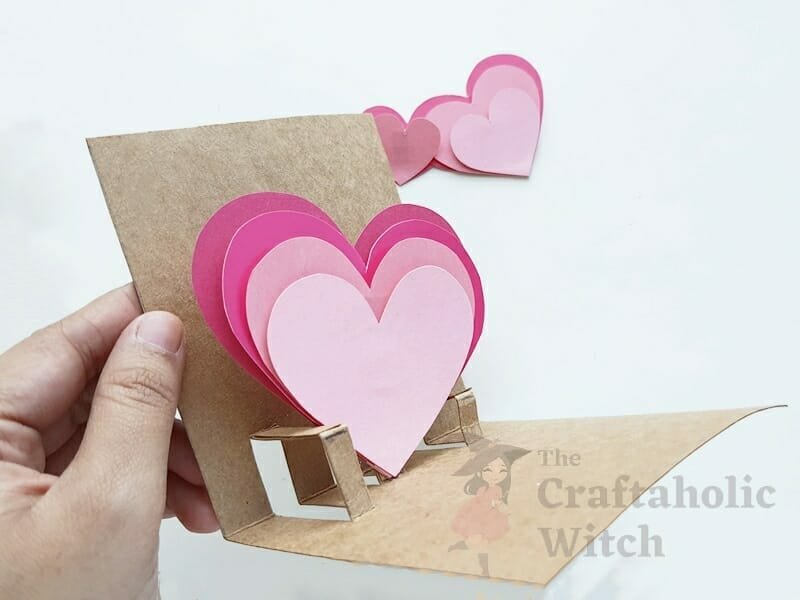 Heart Pop Up Card Steps 8 - How to Make Heart Pop Up Valentine Cards (+ Free Template)